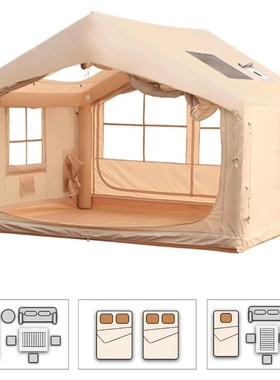 80.73 Square Feets Inflatable Camping Tent with Stove Jack,