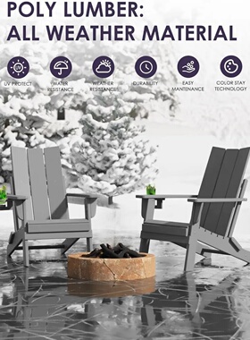 Folding Adirondack Chairs Set of 2, All-Weather Resistant H