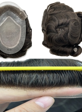 Invisible Hair Line Men Toupee Lace Frontal With Mono Durab