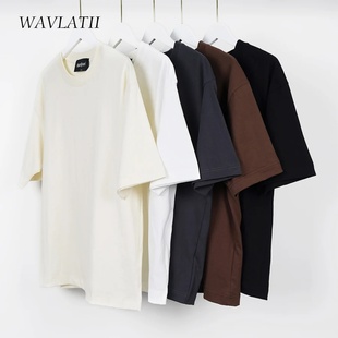 Cotton Oversized Summer T shirts for Women Men Brown Casual