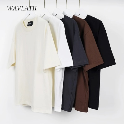 Cotton Oversized Summer T shirts for Women Men Brown Casual