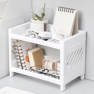 Rack Layer Storage Double Rectangular 1PC White Desktop