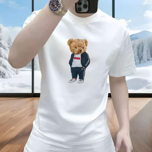 Short-sleeved T-shirts for men in summer, crew neck, simple