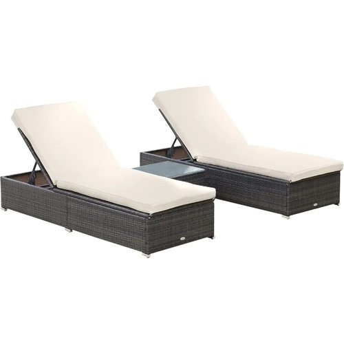 Chaise Lounge Chair Set of 2 with 5 Angle Backrest, Outdoor