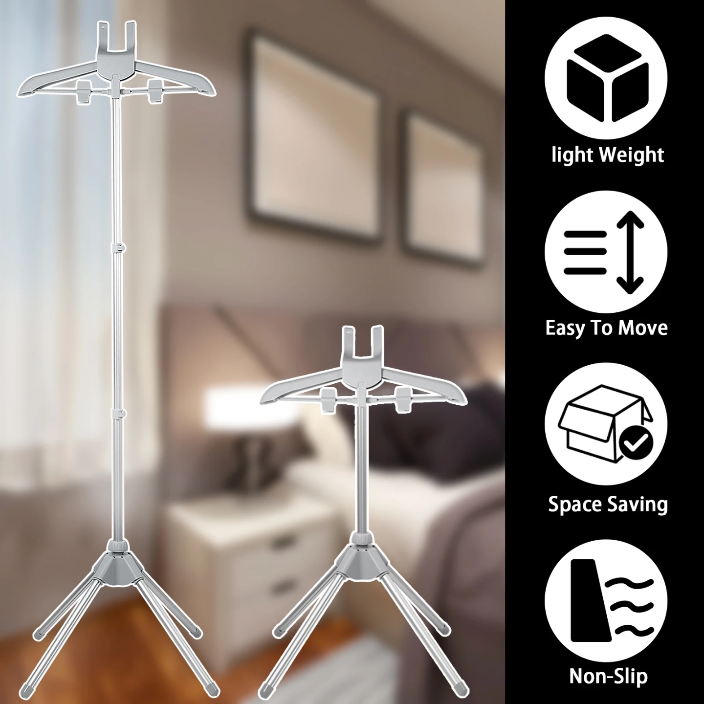 Steamer Stand Telescopic Iron Steam Clothes Hanger 85-160cm