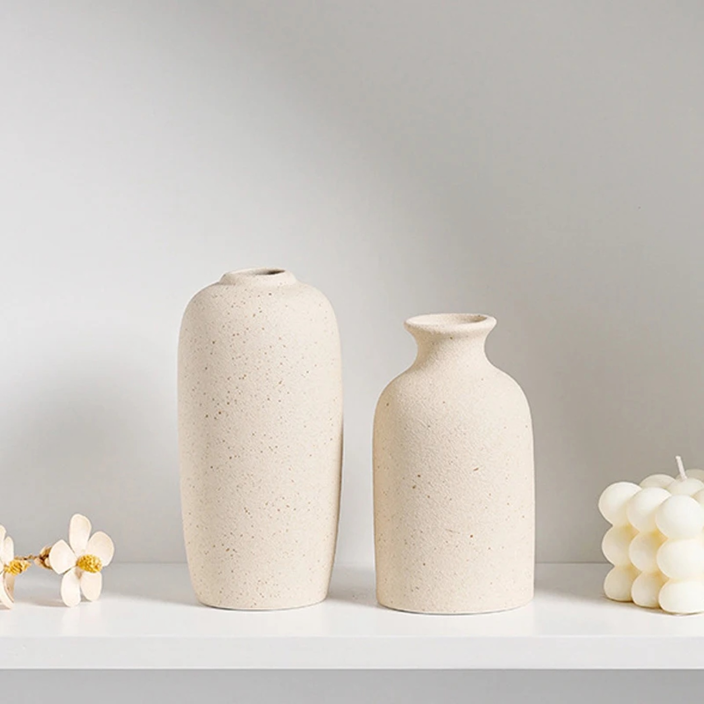 INS Ceramic Vase White Flower Pot Nordic Decorative Vase Dr