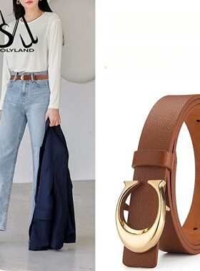 2025 Trendy Women's Belt Fashion Alloy Moon Button Multi Co