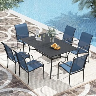 7 Pieces Patio Dining Set, Patio Furniture Set of 6 Patio S