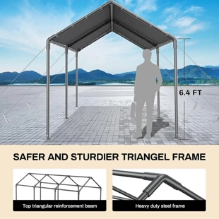 10x20 Heavy Duty, Metal Carport Waterproof Carports Garage