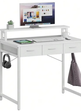 32inch Computer Desk with Drawers &Monitor Stand Home Office