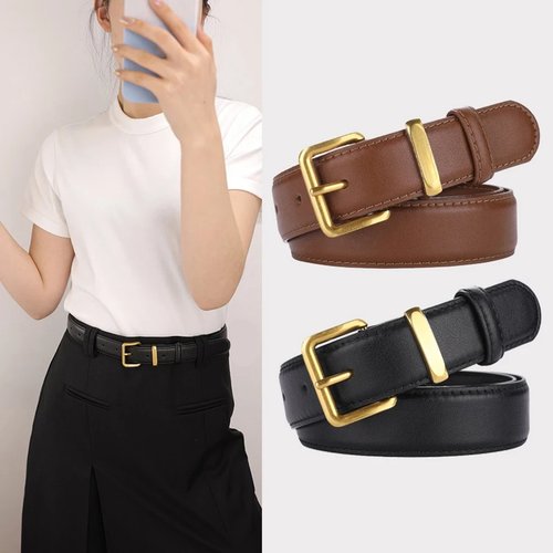 Luxury Genuine Leather Belt for Women with Dress Jeans 2.8cm