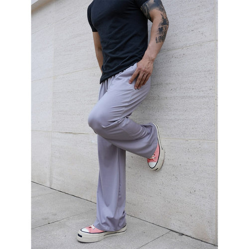Men's High Elastic Drape Curved Pants Casual Sports Pants