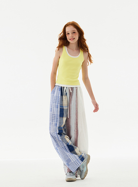 mpeng大童纯棉宽松多种纯棉面料拼布夏款薄款透气长裤松紧腰带