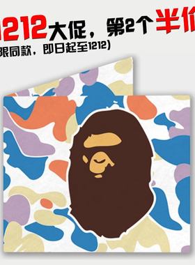 橙蓝迷彩安逸猿 bape iwallet纸钱包 男女通用 杜邦撕不烂纸钱包