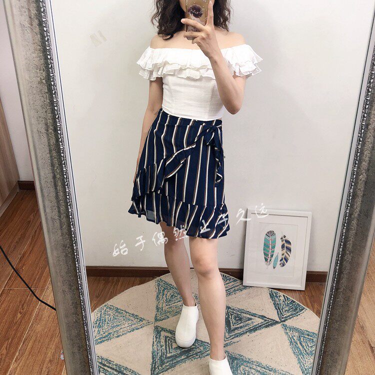 2025夏季新款 荷叶边两穿修身性感白色背心内搭打底短款上衣女士