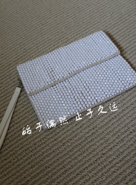 包邮 2025新款整包白色串珠女包手拿晚宴包手挎休闲时尚简约包包