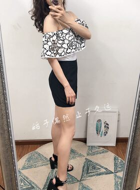 美式当红新品街头绣花吊带短裤