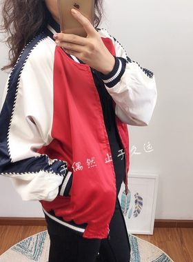 24秋季新品~看了就开心的 重返横须贺 仙鹤刺绣棒球服短外套女装