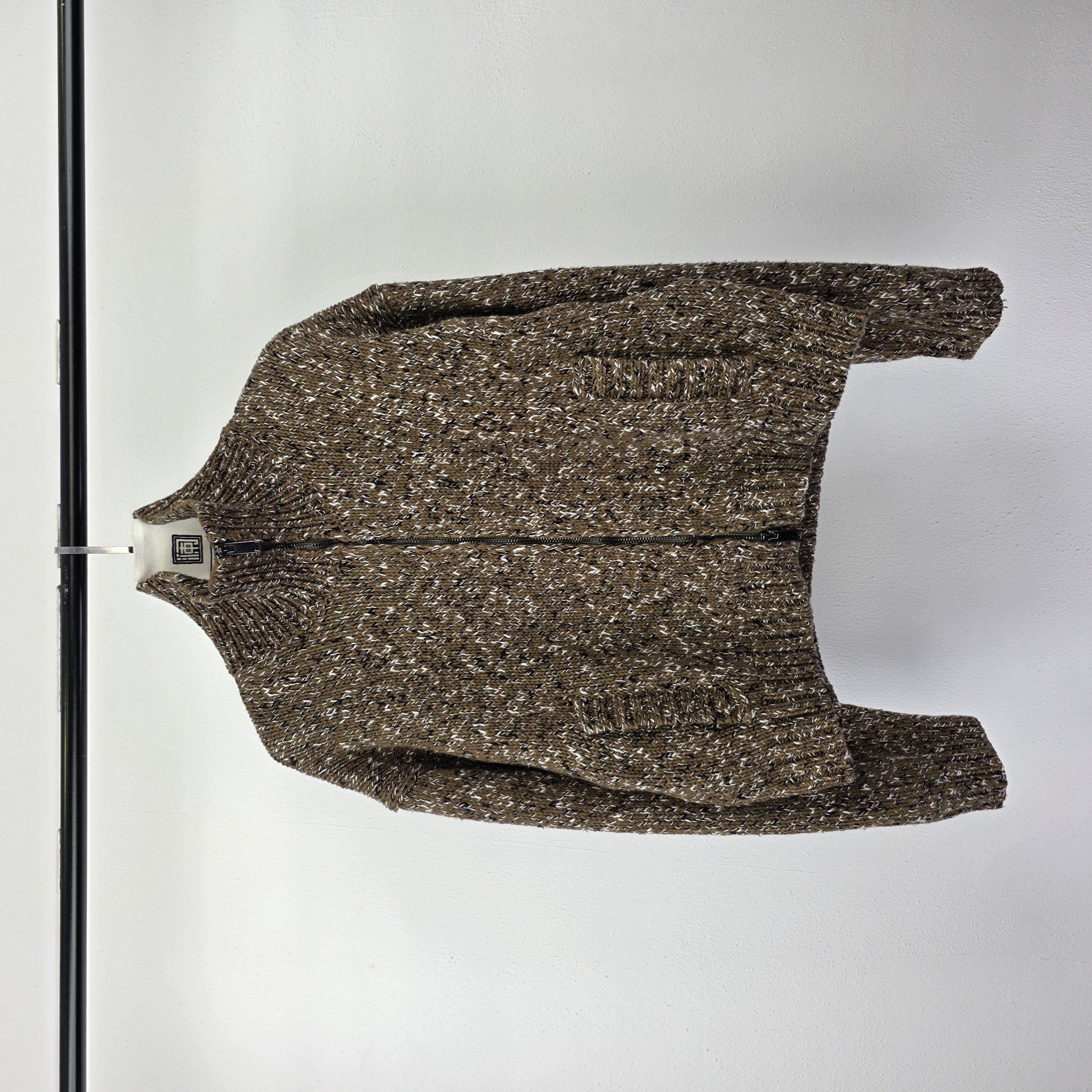 【L*P极简老钱风毛衣外套】800g高领拉链外套 JZD10112573