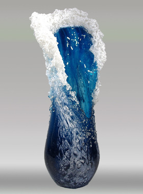 海浪花瓶树脂工艺品 海浪花瓶装饰 海洋系蓝色居家装饰