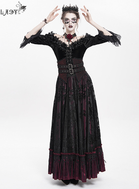 Devil Fashion恶魔时尚女装哥特红色奢华半身蓬蓬裙ESKT07002
