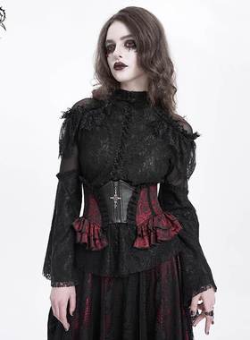 Devil Fashion恶魔时尚女装哥特玫瑰花提花腰封AS20902