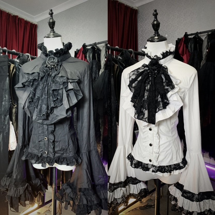 女装哥特Lolita女巫姬袖黑色衬衫SHT009