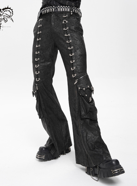|DevilFashion哥特朋克铆钉穿孔裤PT288