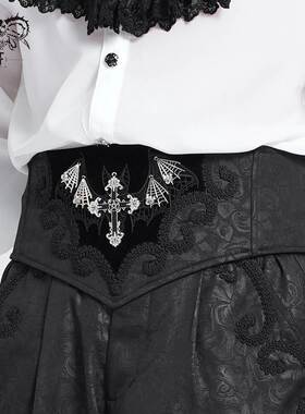 Devil Fashion恶魔时尚哥特暗黑男装刺绣腰封蝙蝠腰带配饰AS223