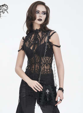 Devil Fashion恶魔时尚女装哥特黑色平绒女士包 AS18001