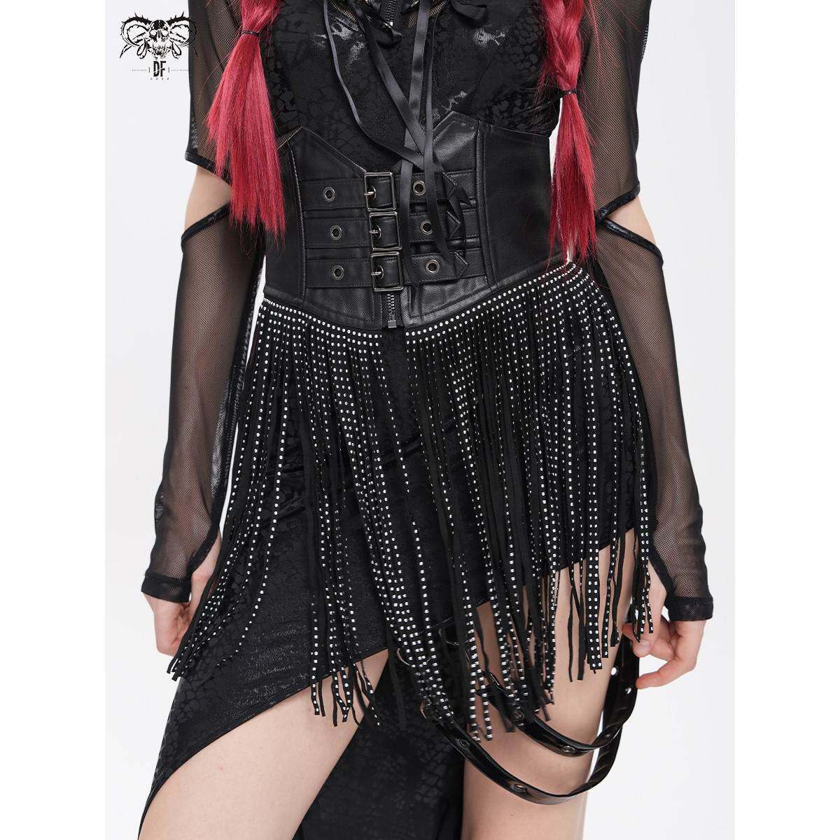 Devil fashion恶魔时尚 亮片长流苏哥特朋克腰封亚文化饰品AS226