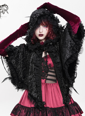 DevilFashion哥特风黑色蕾丝花边外套CA051