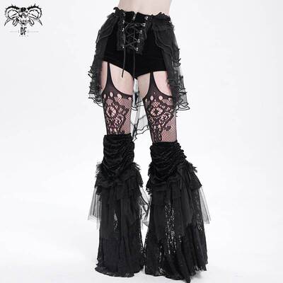 Devil Fashion恶魔时尚女装哥特裙摆网料短裤 PT269