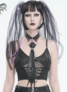 哥特女巫暗黑百搭黑色假领子加领带AS150