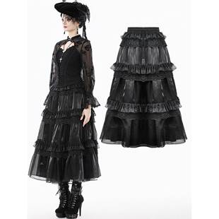 DARK IN LOVE哥特女装月光玫瑰层叠长款衬裙 KW392