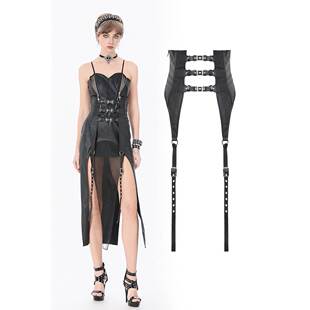 DARK IN LOVE哥特女装硬质皮革多扣紧身胸衣安全带CW104