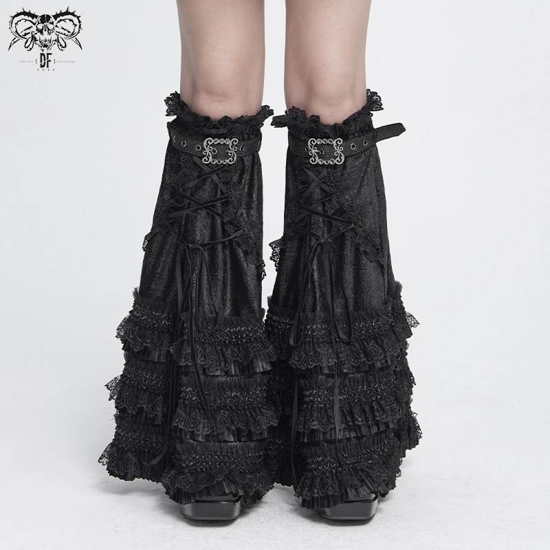 Devil fashion恶魔时尚 哥特乱纹线条针织腿套【AS300】