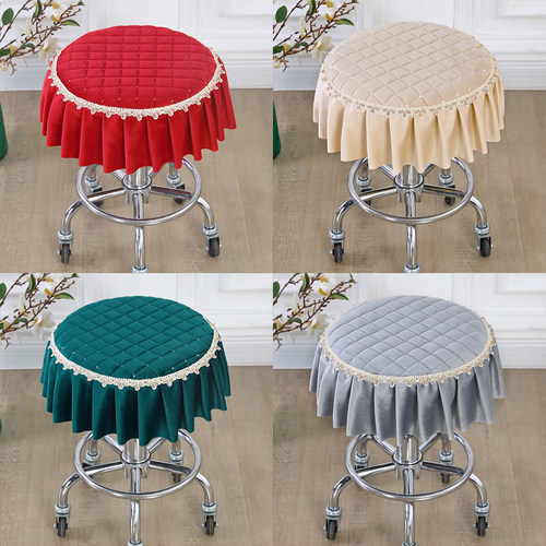 荷兰绒升降旋转圆凳子套罩通用