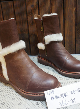 36码(看说明）真皮羊毛女士雪地靴保暖靴福利款断码孤品36C-1