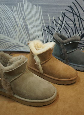羊毛真皮羊皮毛一体雪地靴 短筒靴 套筒冬季新款保暖棉靴22-16A