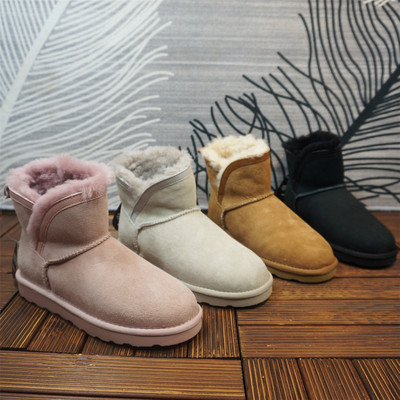 冬季新款真皮羊皮毛一体雪地靴 套筒短筒靴保暖棉靴97-6