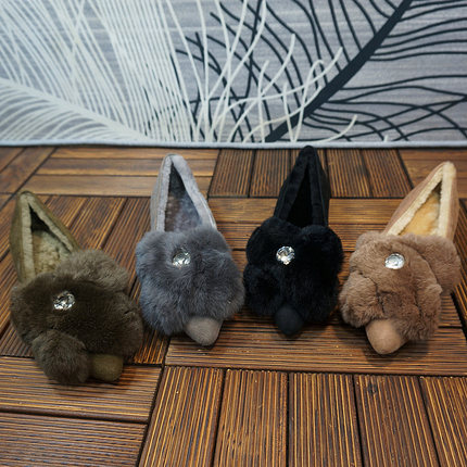 秋冬新款真皮羊皮毛一体女雪地靴 时装靴 尖头小跟女毛毛鞋7-14B