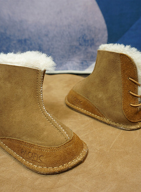 真皮羊皮毛一体儿童雪地靴短筒男女同款 冬季保暖靴子65-1/2/3