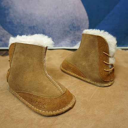 真皮羊皮毛一体儿童雪地靴短筒男女同款 冬季保暖靴子65-1/2/3