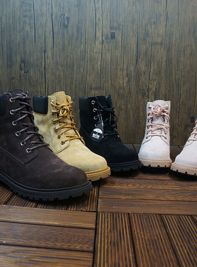 秋冬新款真皮牛皮羊毛系带马丁靴情侣款 系带方跟保暖靴11-8 3-13