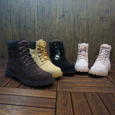 秋冬新款真皮牛皮羊毛系带马丁靴情侣款 系带方跟保暖靴11-8 3-13