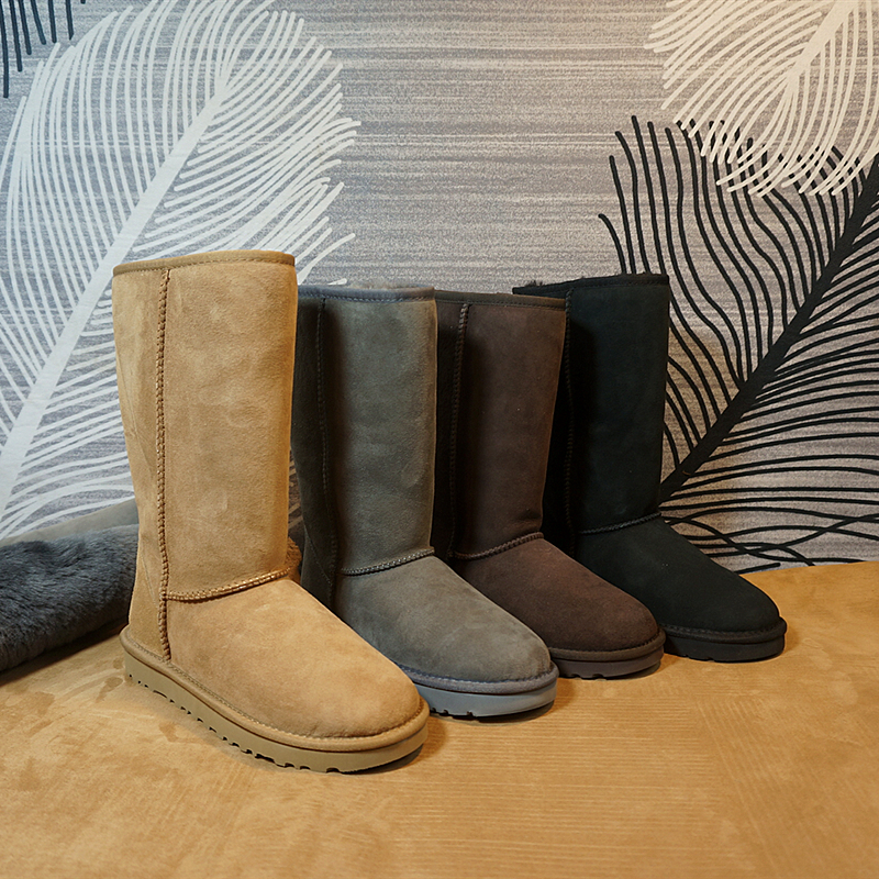 高筒靴真皮羊皮毛一体女士雪地靴