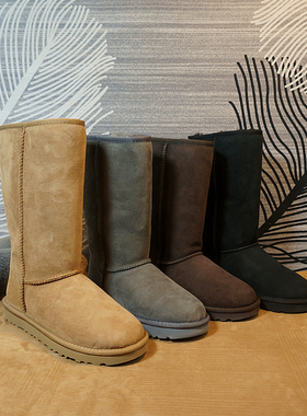 冬季新款真皮羊皮毛一体高筒靴  套筒平跟保暖女靴 经典款 21-22