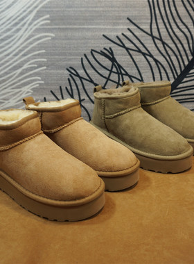 样板处理（看说明)真皮羊毛女雪地靴短筒靴套筒厚底保暖棉靴25-2A