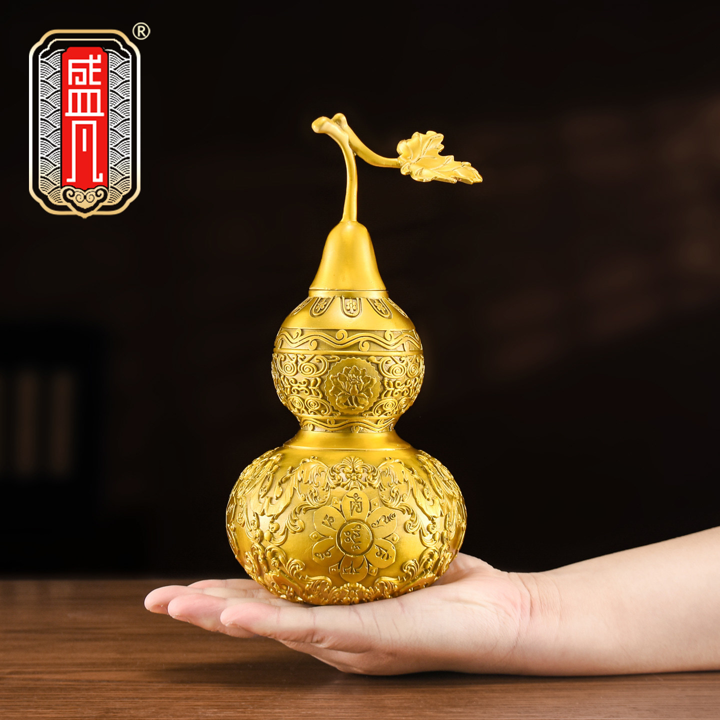 铜葫芦摆件空心开口黄铜葫芦镇宅客厅玄关装饰招财店铺办公室摆设